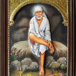 Saibaba Tanjore Wall Art Painting With Frame