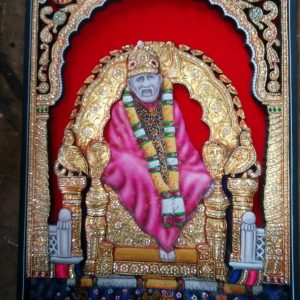 Traditional Tanjore Saibaba Painting With Frame