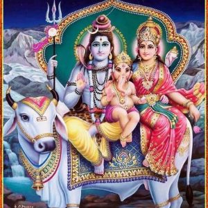 Shiva Family Tanjore Art Painting With Frame