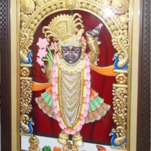 Shrinathji Traditional Tanjore Wall Art Painting With Frame