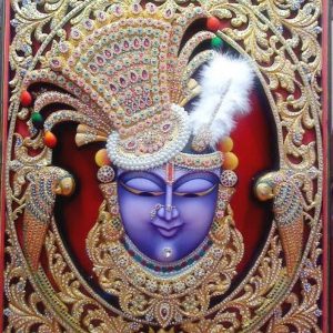 Shrinathji Traditional Tanjore painting With Frame