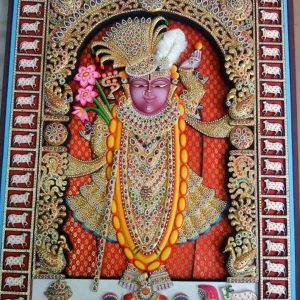Shrinathji Tanjore Wall Art Painting With Frame