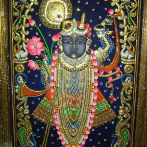 Shrinathji Tanjore Wall Art Painting With Frame