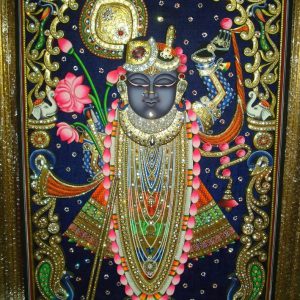 Shrinathji Tanjore Painting Wall Art With Frame