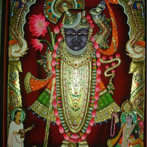 Shrinathji Tanjore Painting Wall Art With Frame