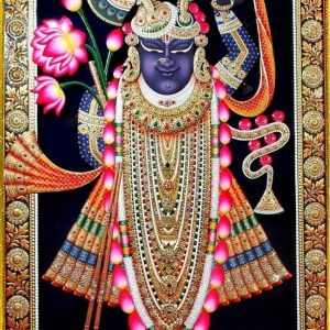 Traditional Shrinathji Tanjore Art Painting With Frame