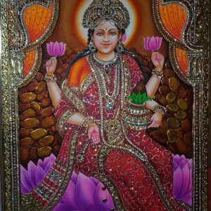 Lakshmi Wealth Tanjore Painting with Frame