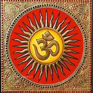 Om Symbol Tanjore Art Painting With Frame