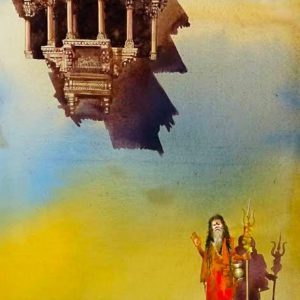 Banaras Ghat Handpainted paintings on Canvas Wall Art Painting