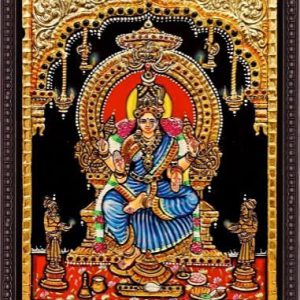 Traditional Bhuvaneshwari Tanjore Painting With Frame