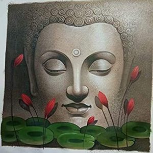 Buddha Face Handpainted paintings on Canvas Wall Art Painting (Without Frame)
