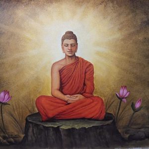 Buddha Meditation Handpainted paintings on Canvas Wall Art Painting (Without Frame)