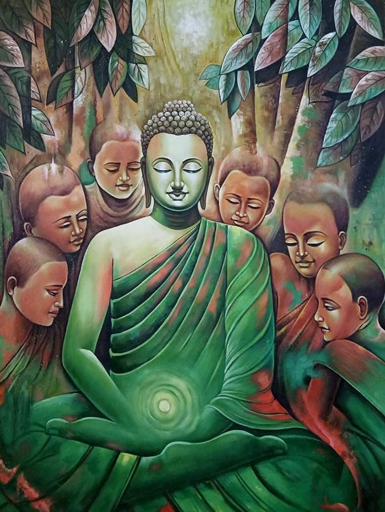 Buddha in Meditation Green