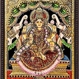Gajalakshmi Tanjore Painting Masterpiece With Frame