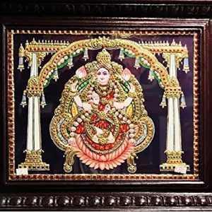 Traditional Gajalakshmi Tanjore Painting With Frame