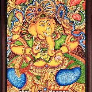Traditional Ganesha Mural Tanjore Painting With Frame