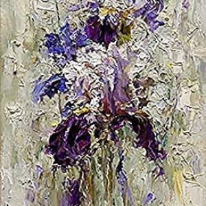 Purple flowers Painting Texture Hand-Painted Canvas Painting