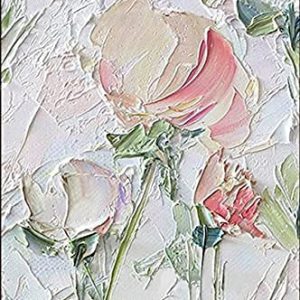 Hand Painted Purple Flowers Texture Oil Painting Flower Work On Canvas C (Without Frame)