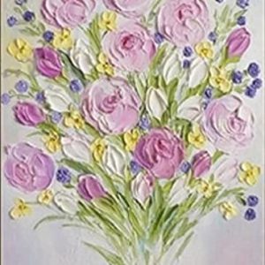 Purple flowers Painting Texture Hand-Painted Canvas Painting