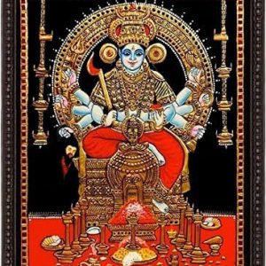Kodungallur Bhagavathi Tanjore Painting With Frame