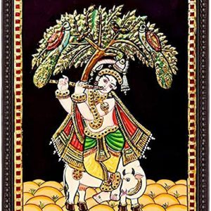 Krishna Tree Tanjore Painting – With Frame