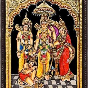 Ram Darbar Traditional Tanjore Painting With Frame