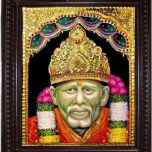 Saibaba Tanjore Wall Art Painting With Frame