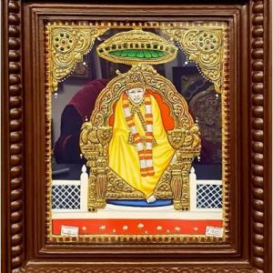 Sai Baba Tanjore Painting Wall Art With Frame