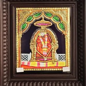 Saibaba Tanjore Painting Wall Art With Frame