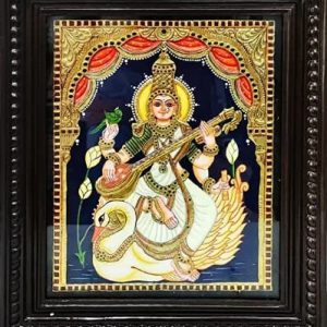 Saraswathy Traditional Tanjore Painting With Frame