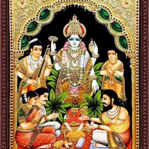 Traditional Sathya Narayana Tanjore Painting With Frame