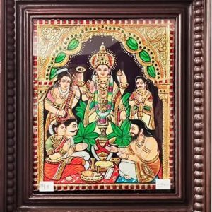 Traditional Sathyanarayana Tanjore Painting With Frame