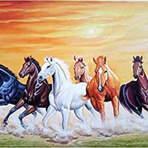 Seven Running Horses Art Handpainted painting Masterpiece