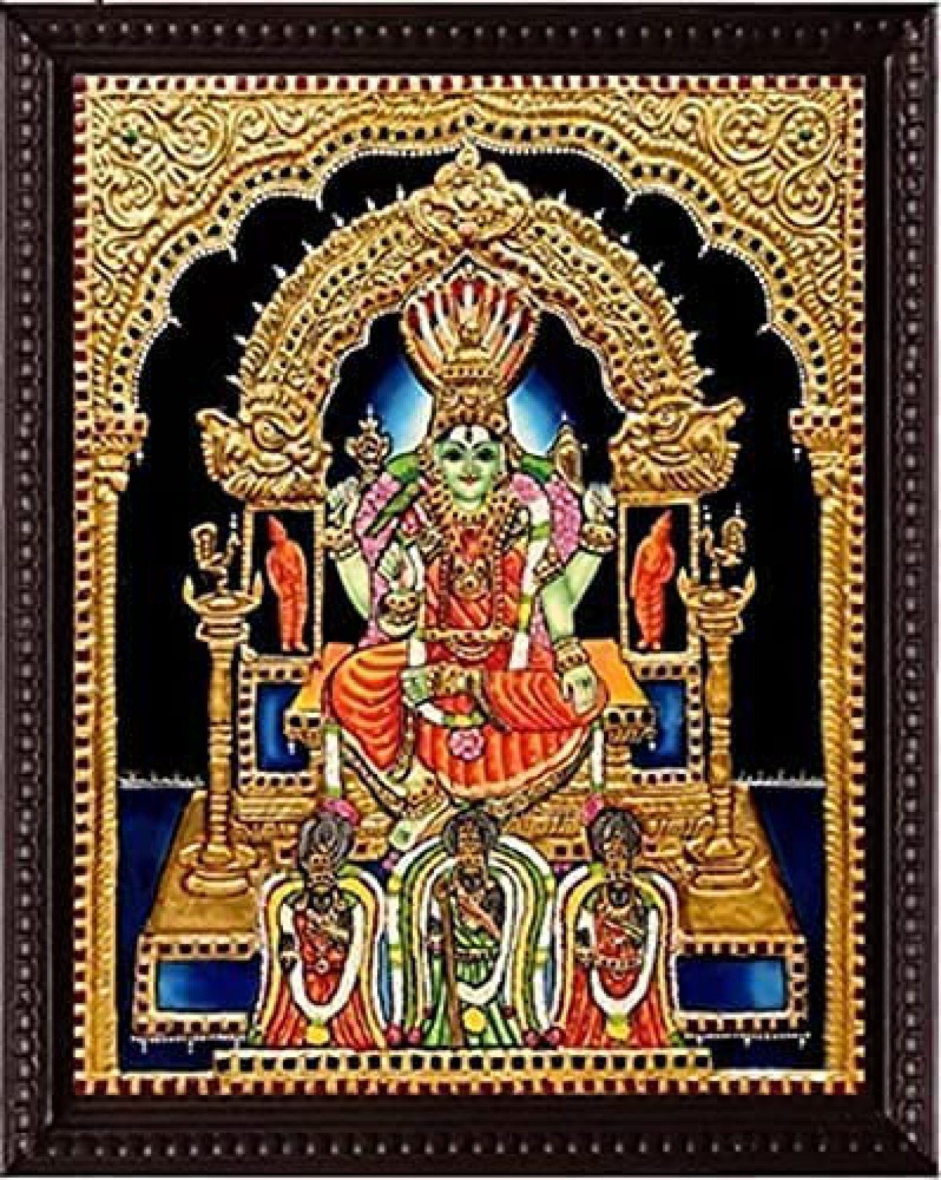 Sri Pachaiamman Tanjore Painting With Frame