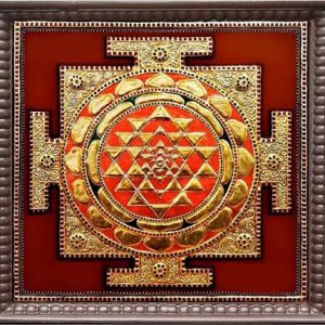 Sri Yantra Antique Tanjore Painting With Frame