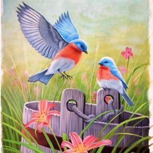 The Colorful bird Handpainted paintings on Canvas Wall Art Painting (Without Frame)
