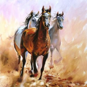 Three Horses Canvas Art Painting Posters And Prints On Canvas (Without Frame)