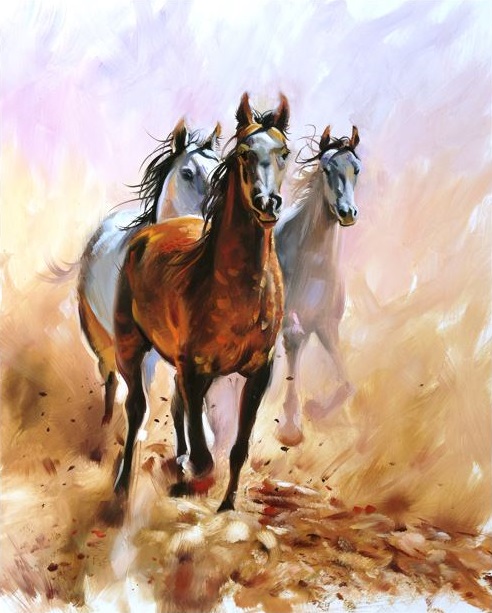 Three Horses Wall Art Painting