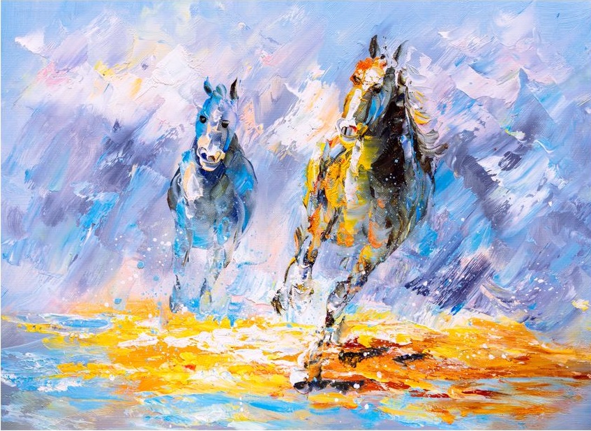 Two Running Horse Painting