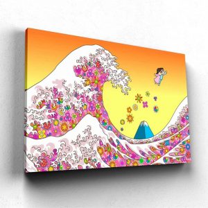 Japan Kanagawa Big Wave Cartoon Art Posters and Prints Canvas Wall Art Painting No Frame