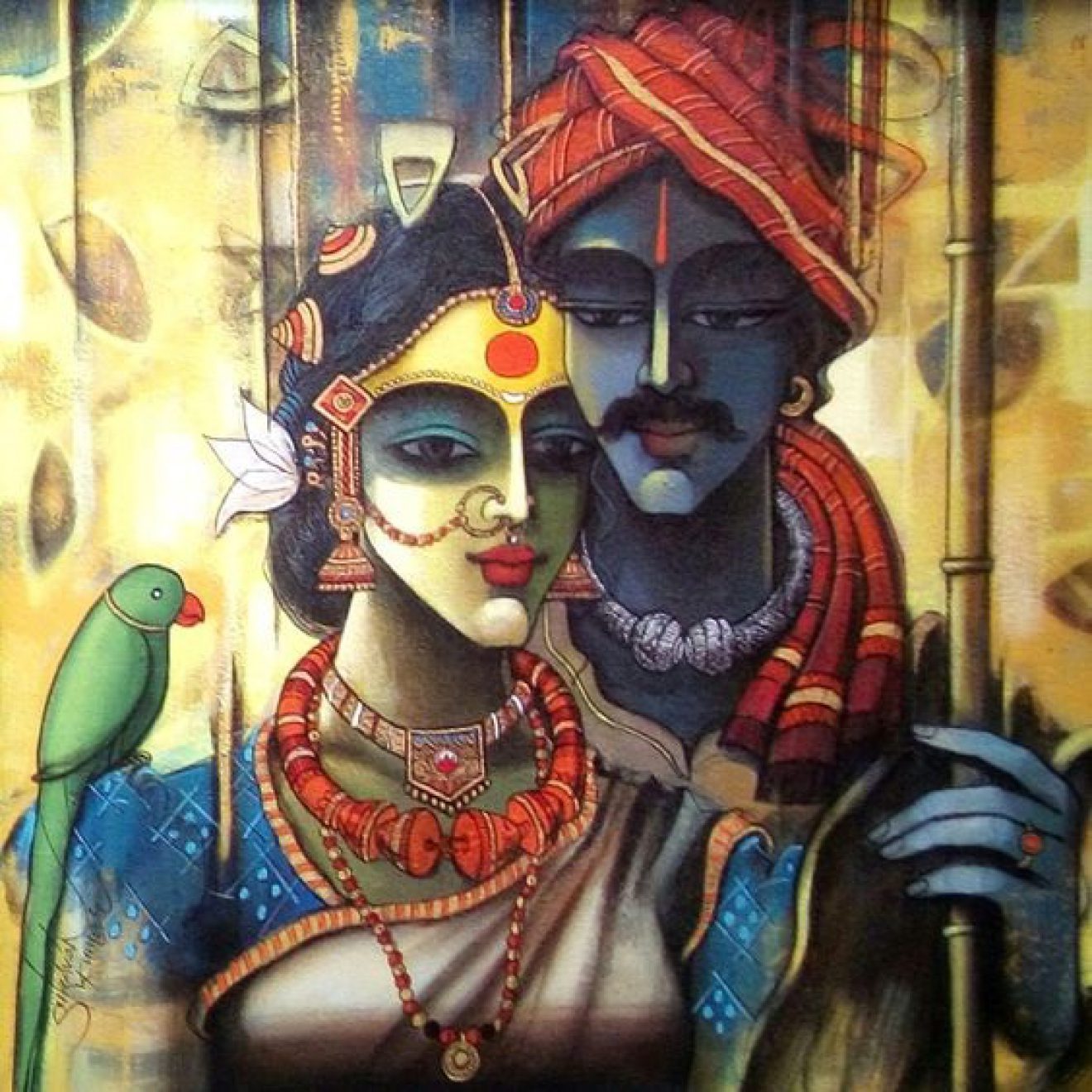 A Farmer With Wife Hand Painted Painting On Canvas No Frame SoulSpaze   A Farmer With Wife 1320x1320 