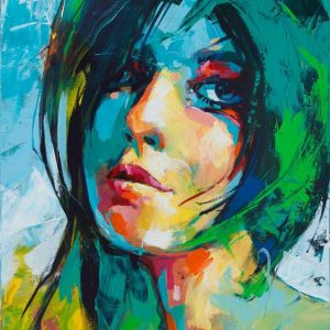 Handpainted Pop Art Girl Painting On Canvas Without Frame