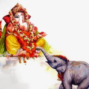 Lord Ganesha Canvas Painting Handmade Painting Without Frame