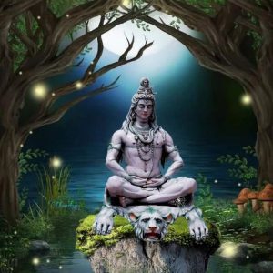 Lord Shiva Oil Painting Handpainted on Canvas Without Frame