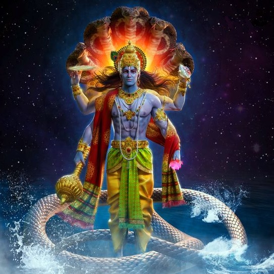Lord Vishnu On Sheshnag A