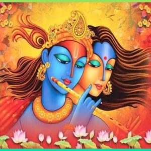Radha Krishna Forever Love Painting Handpainted Masterpiece