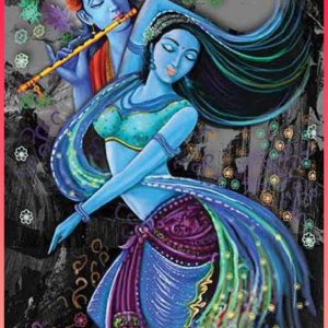 Radha Krishna Eternal Love Painting Handpainted Unframed
