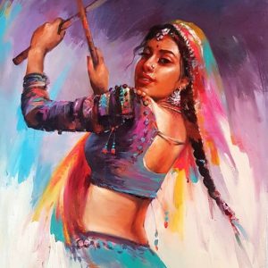 Folk Dancer Canvas Art Hand-Painted Painting Masterpiece
