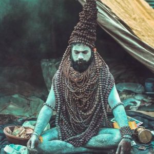 Kumbh mela Priest Hand-Painted Painting Masterpiece Unframed