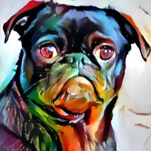 A Dog Hand-Painted Painting On Canvas (Without Frame)